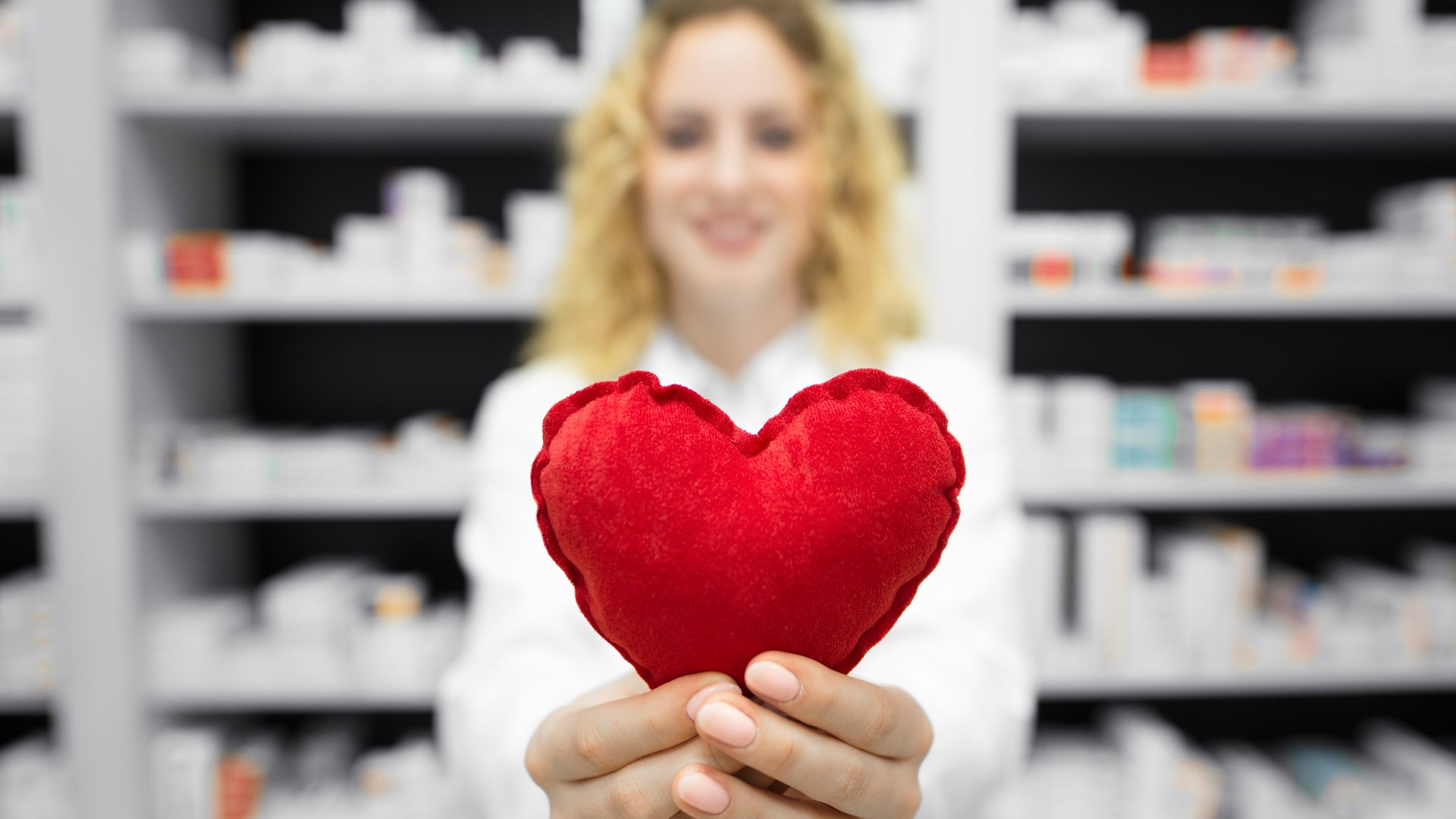 Pharmacist Drug Store Holding Heart Pharmacist Drug Store Holding Heart