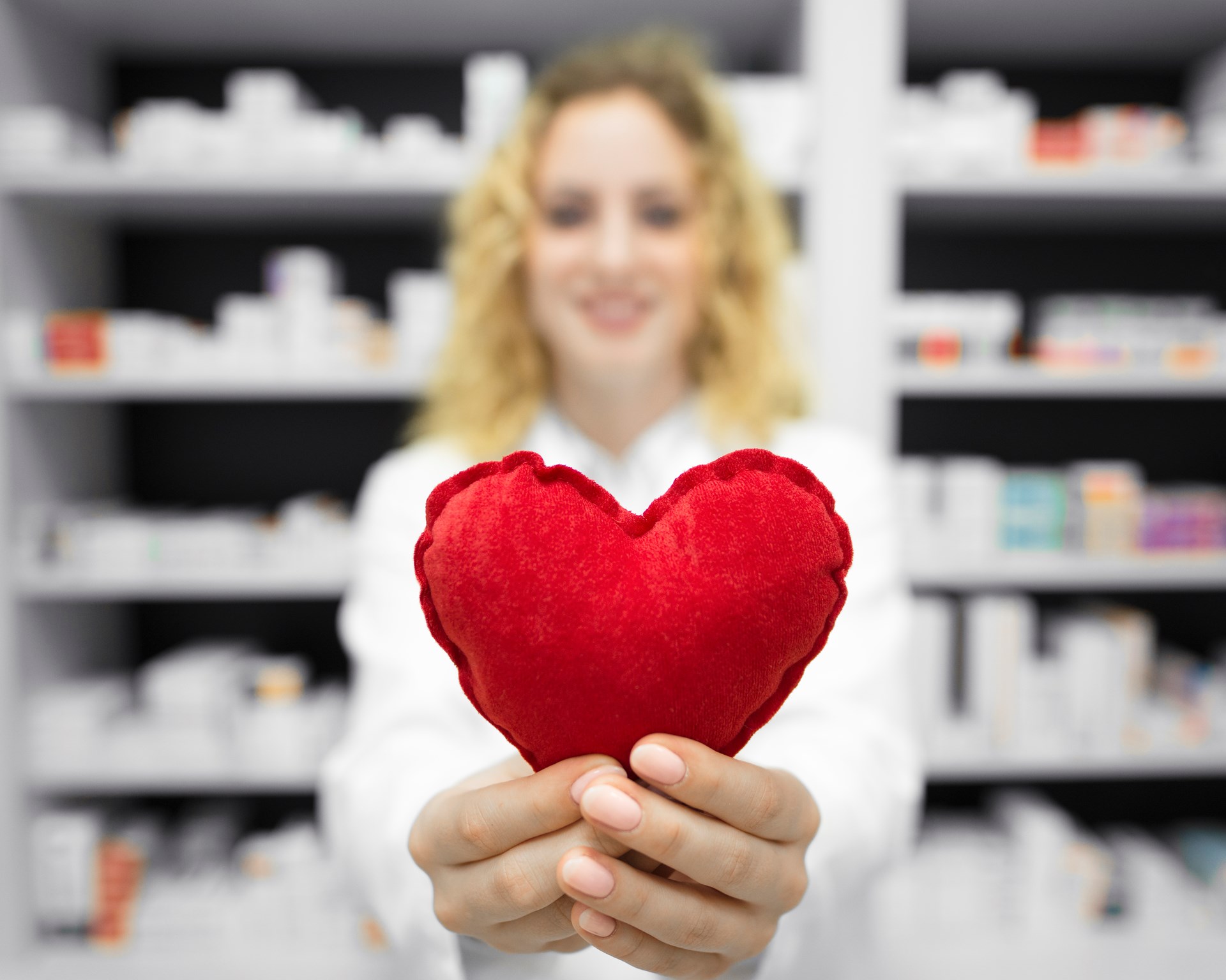 Pharmacist Drug Store Holding Heart Pharmacist Drug Store Holding Heart